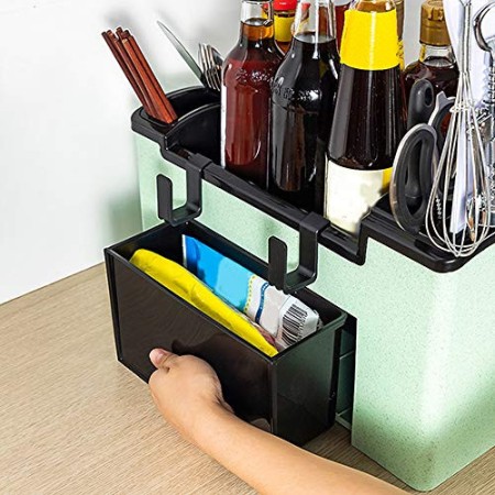Ritioner Porta Spezie,Scatola di conservazione per condimenti, Portaoggetti Multifunzionale Poggia coltelli Scatola condimento M
