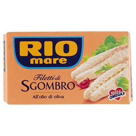 Rio Mare Filetti di Sgombro all'Olio di Oliva, Ricchi di Omega 3, 1 Lattina da 125 g