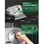 Affettatrice, Affettatrice Elettrica Acciaio da Casa Perfezionata, 15mm Spessore Regolabile, 19 cm Lama Affilata per Carne, Sals