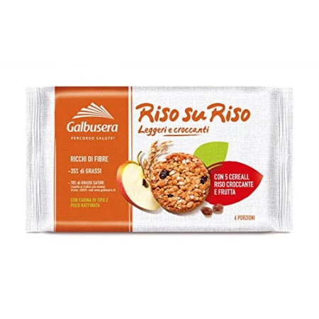 Galbusera RisosuRiso Biscotto con Cereali, Riso e Frutta - Pacco da 12 x 240 g