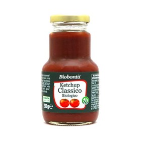 Ketchup Classico bio, italiano artigianale, vegan senza glutine e lattosio. Accompagna in modo stuzzicante carni rosse e bianche