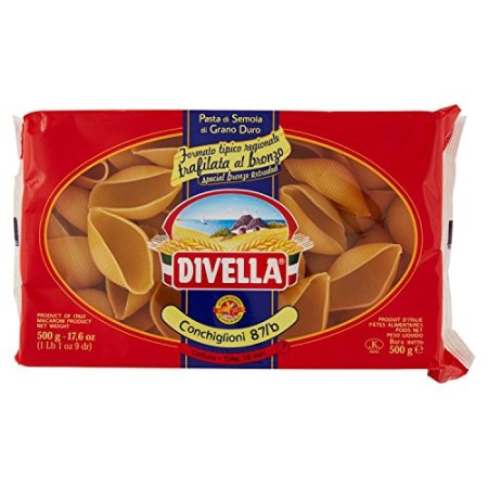Divella - Conchiglioni, Pasta di Semola di Grano Duro - 500 g - [confezione da 12]