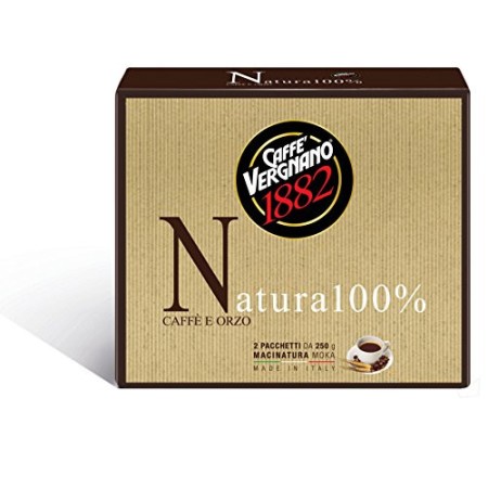 Caffè Vergnano 1882 Caffè Macinato Natura 100% - 8 confezioni da 500 gr (totale 4 Kg)