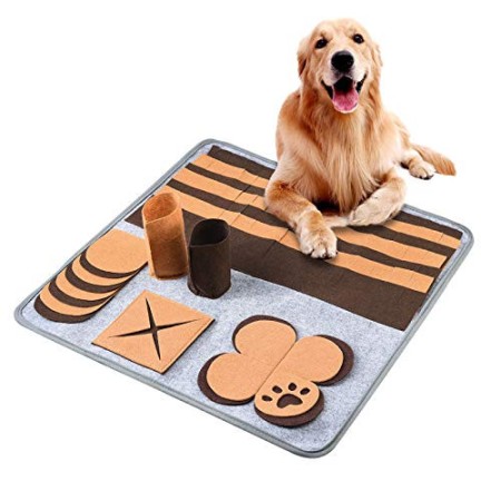 Furpaw Tappeto Olfattivo Cane, Tappetino Interattivi Giochi per Cani per Foraggiamento Abilità per Addestramento – Marrone