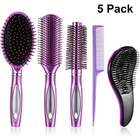 5 Pezzi Spazzola per Capelli Spazzola Districante Spazzola per Paddle Spazzola per Capelli Rotonda Coda Pettine per Capelli Bagn