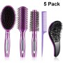 5 Pezzi Spazzola per Capelli Spazzola Districante Spazzola per Paddle Spazzola per Capelli Rotonda Coda Pettine per Capelli Bagn