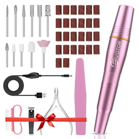 Fresa Unghie Elettrica, EIVOTOR Trapano Elettrico per Unghie 11Kit Professionale Ricostruzione Unghie Manicure Pedicure Portatil