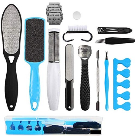 Kit di Strumenti per Pedicure Professionale 17 in 1, Piedi puliti Set di attrezzi per la pelle morta Kit per la cura dei piedi p