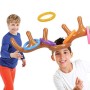 TAZEMAT Gioco Gonfiabile 2 Pezzi Cappello di Corna di Renna con 12 Anelli di Lancio per Bambini per Adulti Gioco Bomboniere Dive