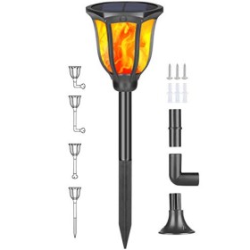 Idealife Luci solari con fiamma tremolante luci a LED impermeabili Illuminazione esterna per giardino Luci decorative da crepusc