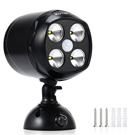 Faretto Led da Esterno con Sensore di Movimento, ZOTO 600lm Wireless Faro a Batteria Esterno, IP65 Impermeabile Luce di Sicurezz