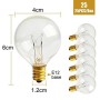 Chenci Catene Luminose, Illuminazione Luci Stringa Lampadina 25 G40 Bulbi 7,5m Filo Luce Decorazione Festa/Matrimonio/Giardino/C