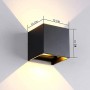 TVGO - Lampada da parete per interni/esterni, moderna, illuminazione LED da parete con angolo di irradiazione regolabile, IP 65,