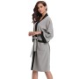Aibrou Unisex Vestaglia Lunga Invernale Accappatoio Spugna a Nido d'Ape in Cialda di Cotone Pigiama da Notte con Cintura per Spa