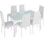 TecTake Tavolo de Pranzo con 6 sedie - Disponibile in Diversi Colori (Bianco | No. 402840)