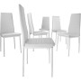 TecTake Tavolo de Pranzo con 6 sedie - Disponibile in Diversi Colori (Bianco | No. 402840)