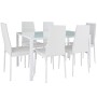 TecTake Tavolo de Pranzo con 6 sedie - Disponibile in Diversi Colori (Bianco | No. 402840)