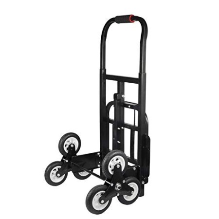 Carrello Pieghevole Per Scale,Carrello per Gradini,Portapachi Pieghevole Per Scale Con 6 Ruote Carrello Trasformabilble,Nero,107