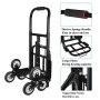Carrello Pieghevole Per Scale,Carrello per Gradini,Portapachi Pieghevole Per Scale Con 6 Ruote Carrello Trasformabilble,Nero,107