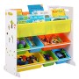 SONGMICS Scaffale Porta Giocattoli per Bambini Libreria Mensola con 6 Scatole (Bianco) GKR03W