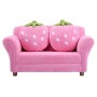COSTWAY Poltrona per Bambini, Divano Letto per Bambini, in Velluto Corallo con 2 Cuscini, 90 x 54,8 x 48 cm (Rosa)