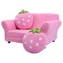 COSTWAY Poltrona per Bambini, Divano Letto per Bambini, in Velluto Corallo con 2 Cuscini, 90 x 54,8 x 48 cm (Rosa)