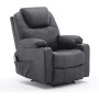 Modern Massage Recliner Chair, Poltrona Relax, Divano Vibrante riscaldato in Pelle PU Lounge ergonomico Nero