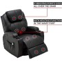Modern Massage Recliner Chair, Poltrona Relax, Divano Vibrante riscaldato in Pelle PU Lounge ergonomico Nero