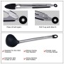 GOAMZ 9 Pezzi Utensili da Cucina,Set Utensili Cucina Silicone AntiGraffio Pentole Professionali con Porta, Acciaio Inox Antiader