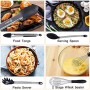GOAMZ 9 Pezzi Utensili da Cucina,Set Utensili Cucina Silicone AntiGraffio Pentole Professionali con Porta, Acciaio Inox Antiader