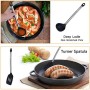 GOAMZ 9 Pezzi Utensili da Cucina,Set Utensili Cucina Silicone AntiGraffio Pentole Professionali con Porta, Acciaio Inox Antiader