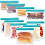 Sacchetti Riutilizzabili per Alimenti, 10 Pezzi Sacchi Portaoggetti Congelatori Borsa, Ecologico per Pane, Sandwich, Tostapane