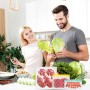 MELLIEX 10 Pezzi Sacchetti Riutilizzabili per Alimenti Sacchi Portaoggetti Congelatori Borsa Alimentari a Zip per Marinare Carne