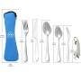 FYSHOP Set di Posate da Campeggio Viaggio in Acciaio Inossidabile Posate Portatili con Custodia in Neoprene Ufficio