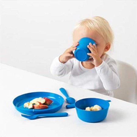 Ikea Kalas - Set di 6 bicchieri e piatti per bambini, multicolore