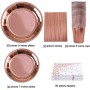 NOGJKS 170 Pezzi Articoli per la tavola di Compleanno , Piatti, Tazze, cannucce, tovaglioli, Tema Rosa e Forniture per Feste di 