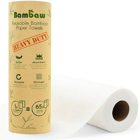 Carta asciugatutto riutilizzabile | Rotolo da cucina eco in Bambù | Multiuso | Resistente, spesso e assorbente | Morbida sulla 