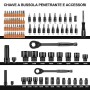 TACKLIFE,Chiave a bussola,Passare Attraverso,Set di Chiavi multifunzione,88 PCS,CR-V,Con vari accessori di design aperto, chiave