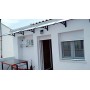MVPOWER Pensilina Tettoia per Porta Balcone Esterno Tenda da Veranda Pensilina Alveolare in Policarbonato (270*98.5cm, Nero)