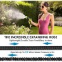 LUOSI Tubo da Giardino Irrigazione Espandibile in Poliestere,con Doppio Nucleo in Lattice,Connettore in Ottone Massiccio,con 9 F