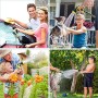 LUOSI Tubo da Giardino Irrigazione Espandibile in Poliestere,con Doppio Nucleo in Lattice,Connettore in Ottone Massiccio,con 9 F