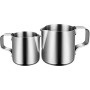 Bricco Da Latte in Acciaio INOX, Bricco Da Latte e caffè 150 ml/350ml Bricco per Latte Montalatte Schiuma di Latte Barista Cafe