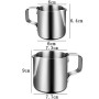 Bricco Da Latte in Acciaio INOX, Bricco Da Latte e caffè 150 ml/350ml Bricco per Latte Montalatte Schiuma di Latte Barista Cafe