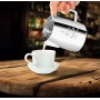 KimKing 350ml Bricco da latte Lattiera per cappuccino in Acciaio Inox Caffè Latte Art Bilance di misurazione di due lati
