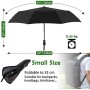 Newdora Ombrello Portatile Automatico Antivento, Ombrello Pieghevole Compatto Resistente Leggero con Custodia Impermeabile e 10 