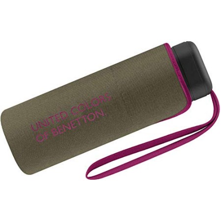 Ombrello Ultra Mini Donna Manuale United Colors of Benetton, Otto Bastoncini, 88 cm di diametro. Colore Rosa Fucsia