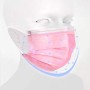 Unbr 50 Pezzi di Protezione USA E Getta, con Orecchini, Antipolvere, 3 Strati di Protezione (Rosa)