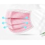 Unbr 50 Pezzi di Protezione USA E Getta, con Orecchini, Antipolvere, 3 Strati di Protezione (Rosa)
