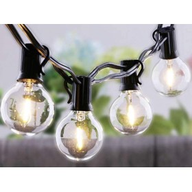 JP-LED Catena Di Luci LED【 Con 27 Lampadine Led G40 】Luci Da Esterno E Da Arredamento 【 Lunghezza 10,6 M 】Catena Luminos