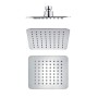 Soffione Doccia Quadrato Acciaio Inox 2 Mm Spessore Effetto Pioggia Varie Misure Bagno